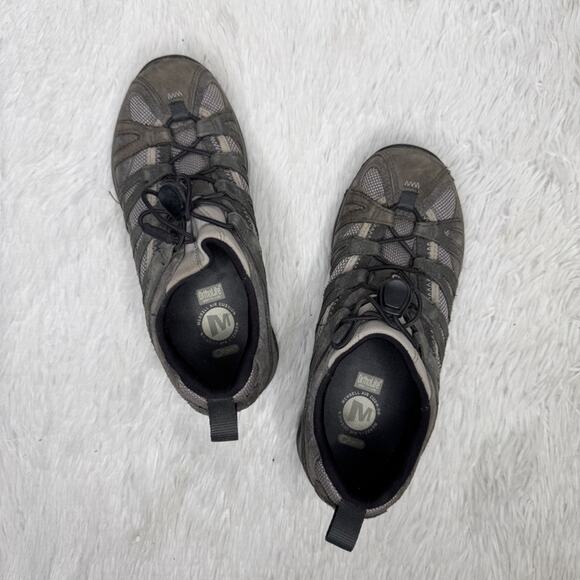 MERRELL / gray bungee lace vibram sole ankle hiking shoes / 7 - Picture 2 of 9